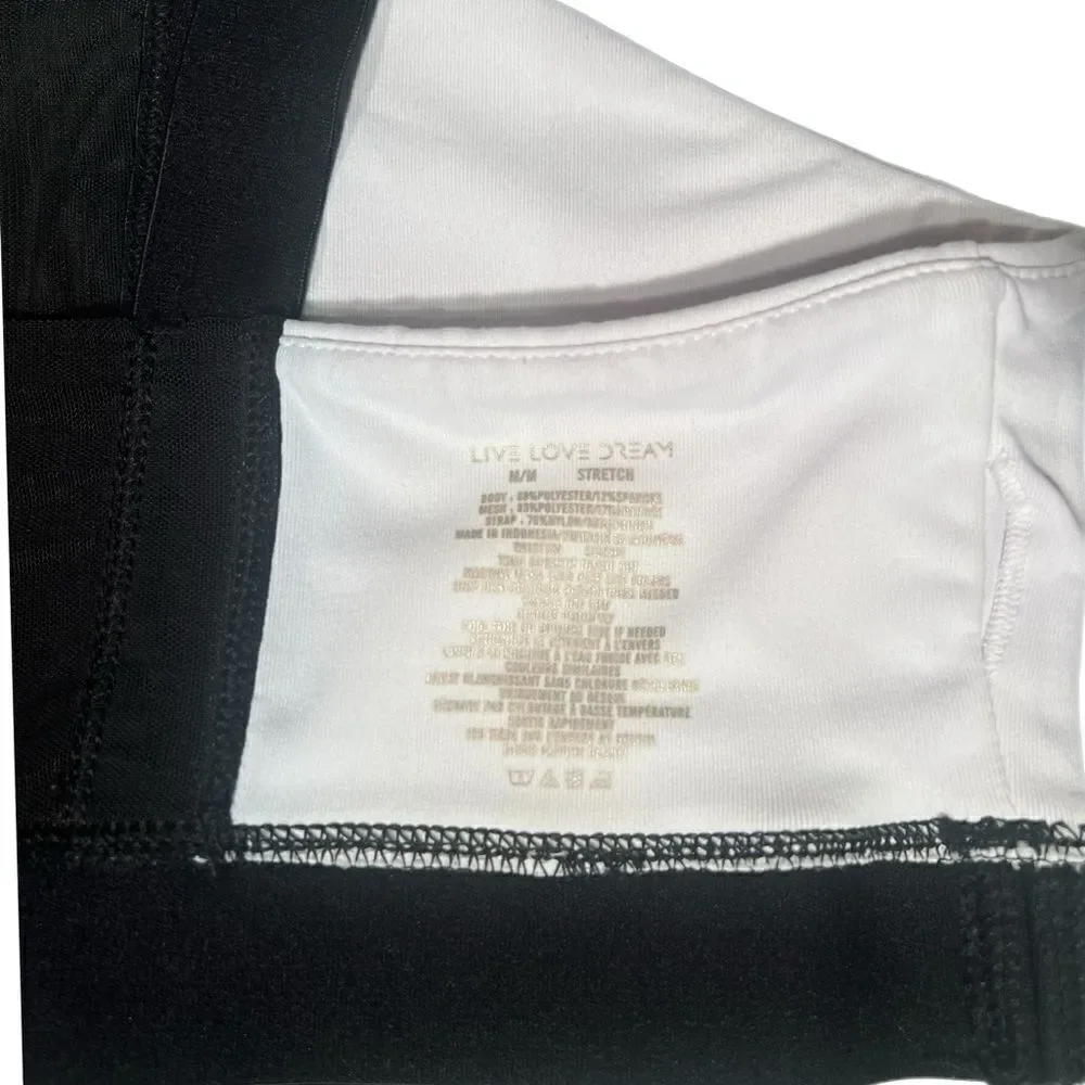 Mesh Inset Sports Bra LIVE LOVE DREAM by Aero (M)
